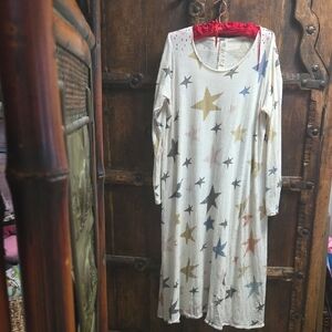 Magnolia Pearl Starry Night Dress - Cream, Grey, And Tan